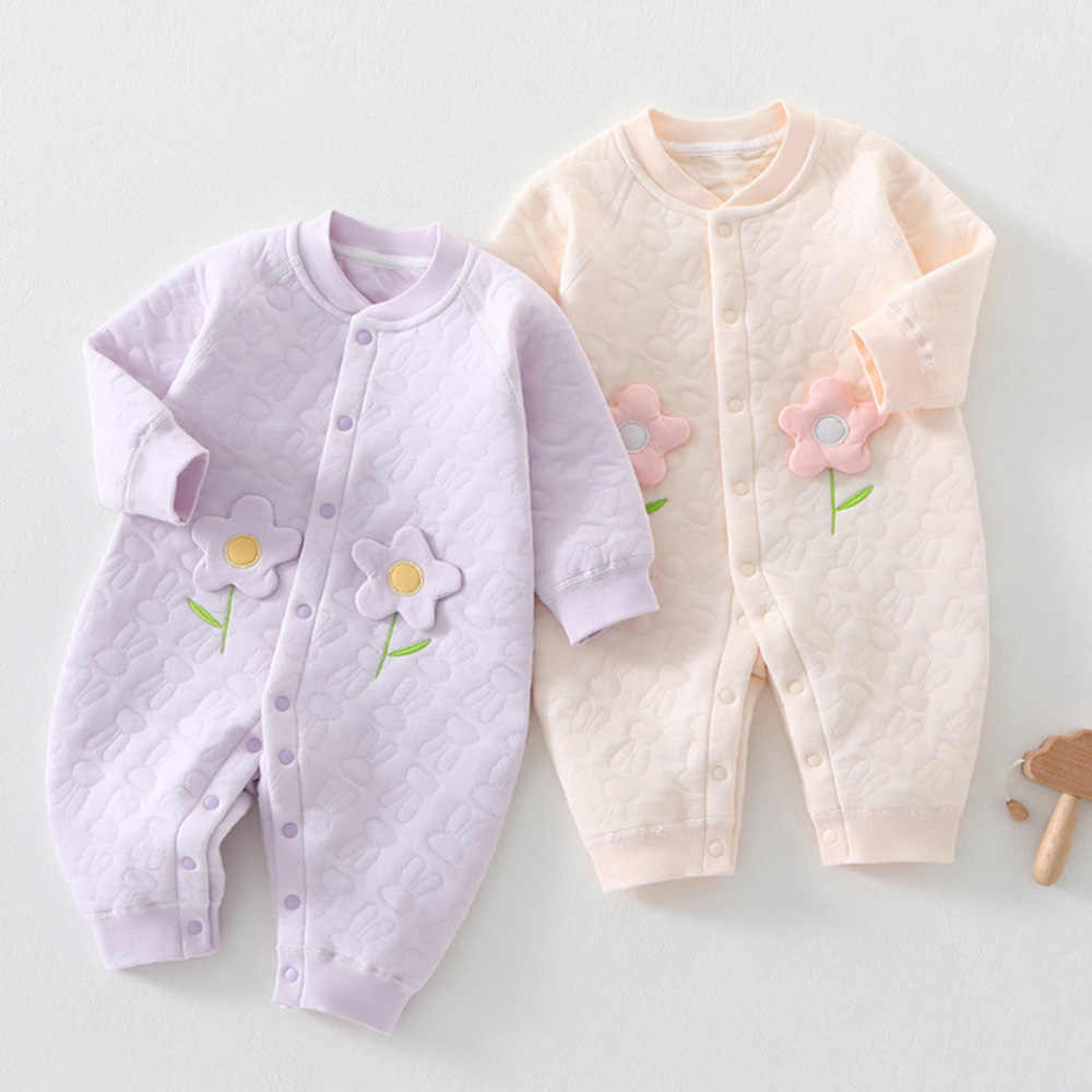 Newborn Baby Girl Romper Floral - Vêtements pour bébés filles, combinaison matelassée