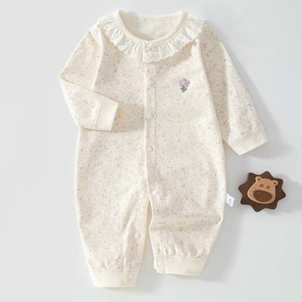 Newborn Baby Girl Romper Floral - Combinaison pour bébé fille d'automne, 100%