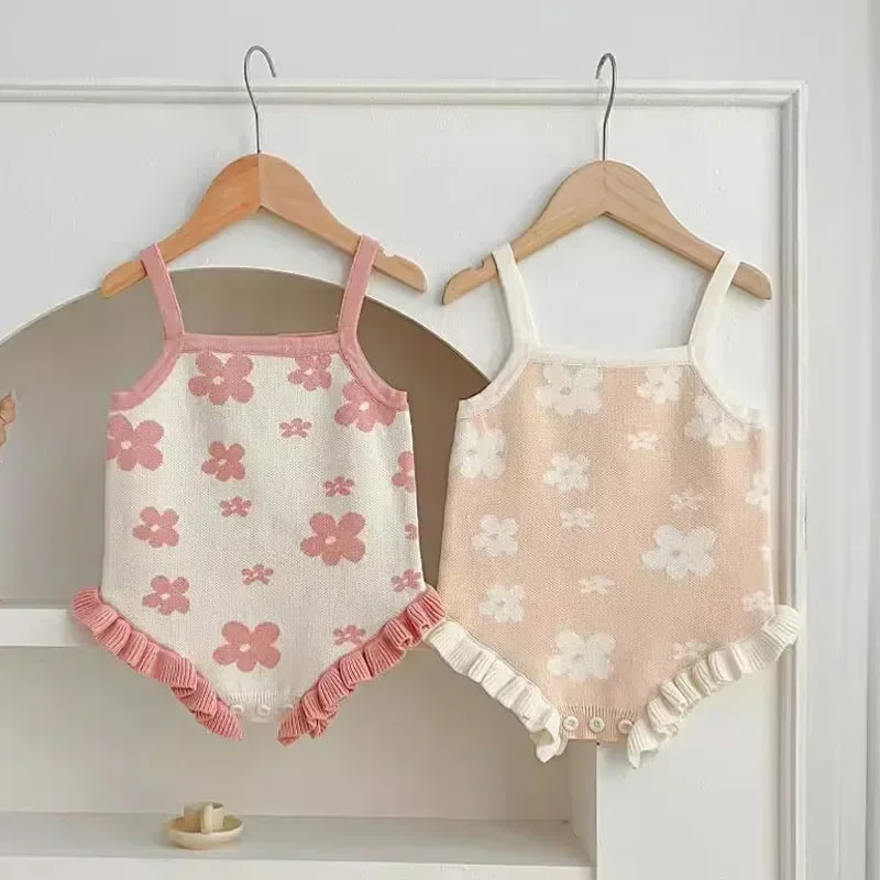 Newborn Baby Girl Romper Floral - Combinaison à imprimé floral pour bébé