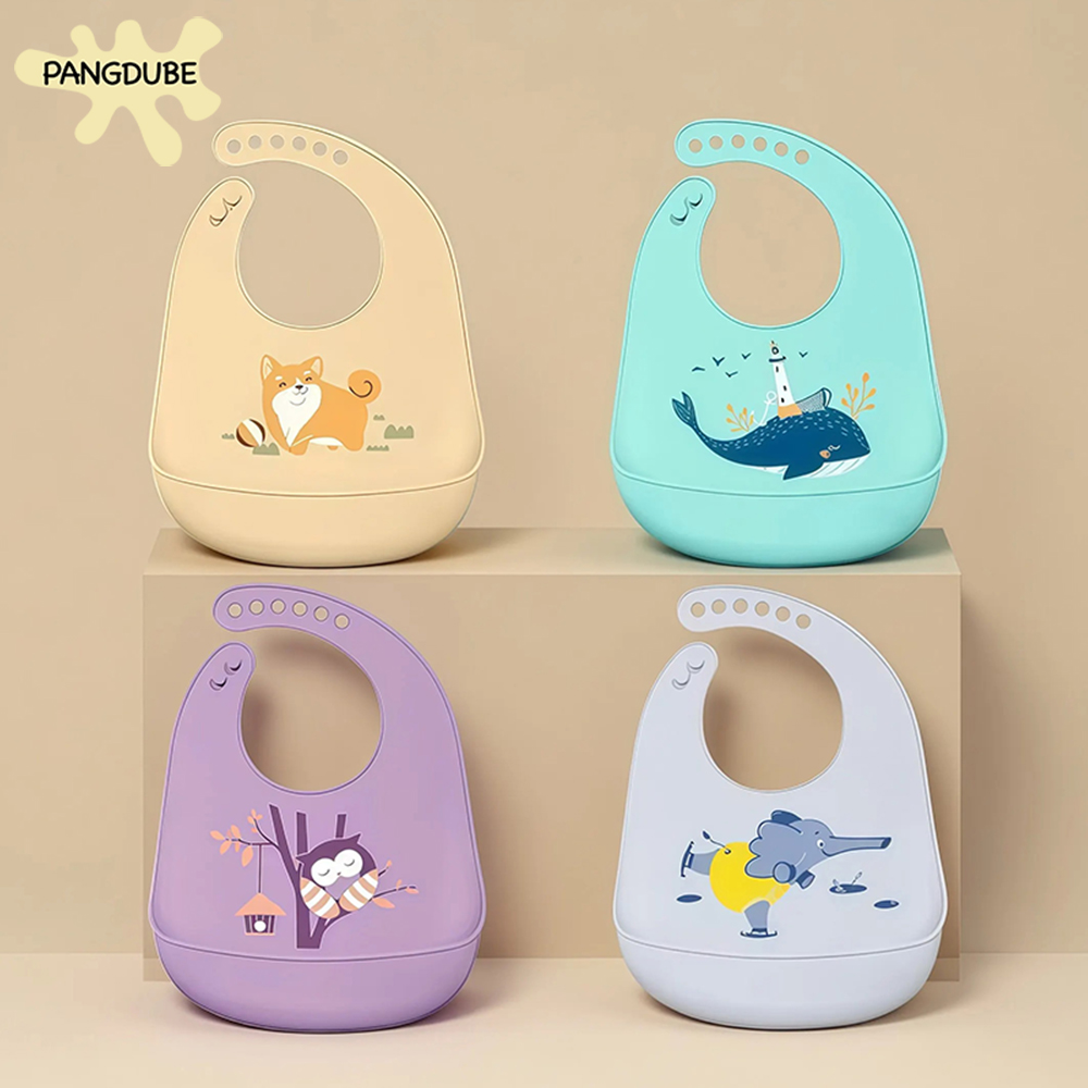 PANGDUBE Bavoirs pour bébé en  - Waterproof Baby Bibs Silicone avis et prix